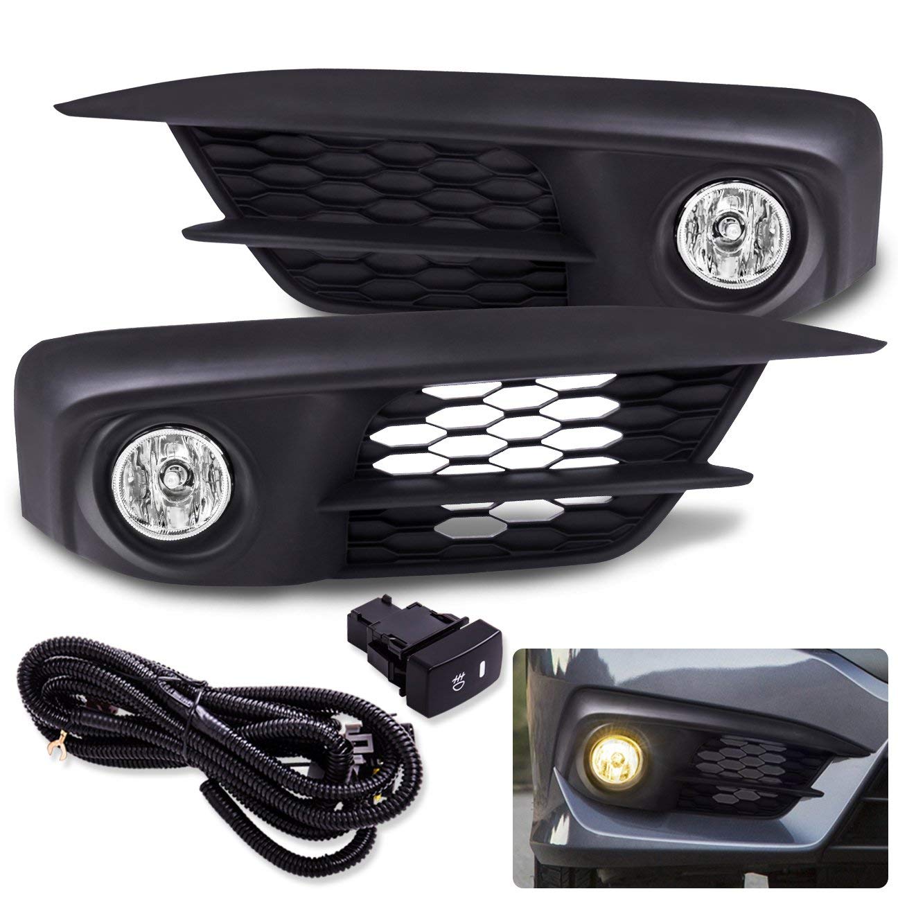 Лампы противотуманных фар переднего бампера ясного объектива для Honda Civic 16-17